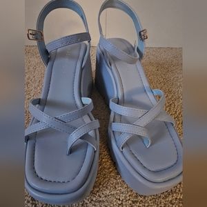 Madden girl light blue wedges